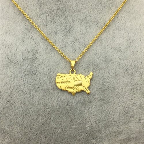 USA Map Necklace Choker - Image 4