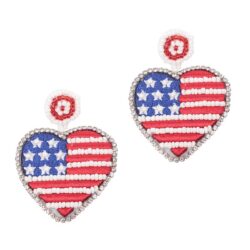 Handmade American Flag Earrings | USA Bead Earrings