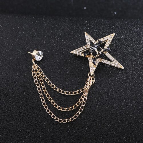 Rockstar Life | Star & Skull Chain Brooch - Image 6
