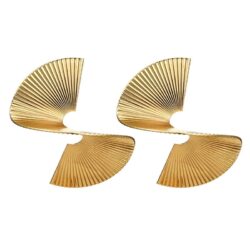 Fine Fan Twisted Retro Gold Sculpture Earrings