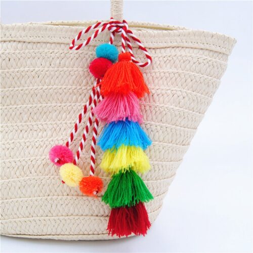 Colorful Bohemian Pompom Tassels Bag Charms - Image 2