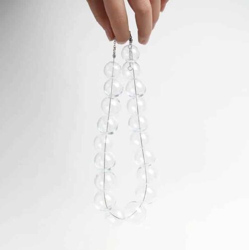 Handmade Glass Ball Bubbles Clear Choker Necklace - Image 3