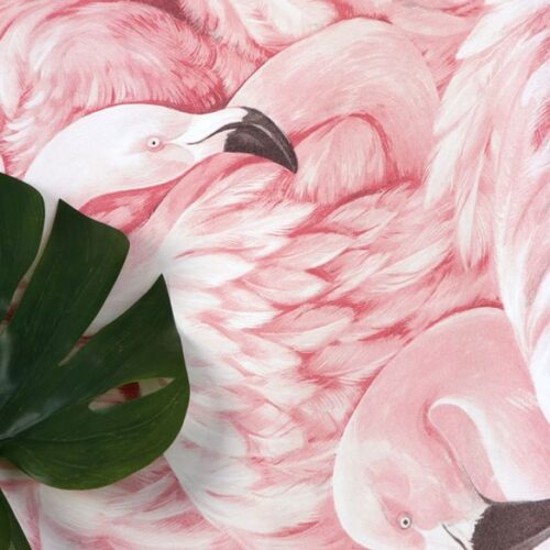Flock Together Flamingos | Tropical Flamingo Wallpaper Double Roll - Image 4