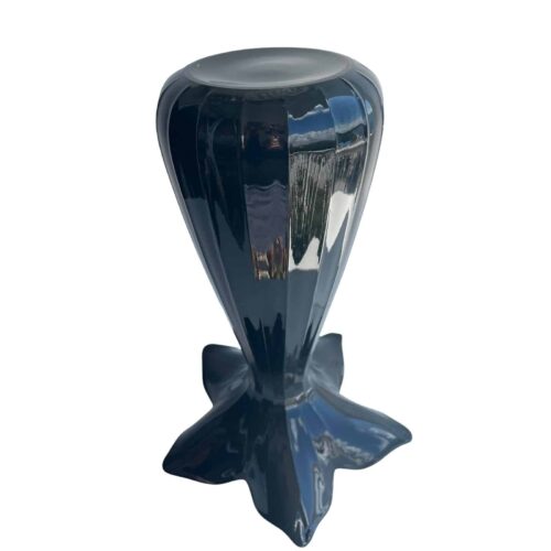 Mid-Century Modern Flared Tall Black Glass Vase - Image 3