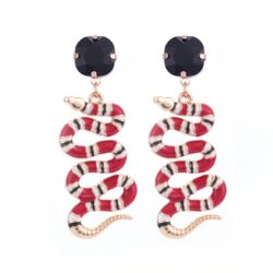 #1 Exotic Sly As a Snake | Red, White, Black Snake Earrings