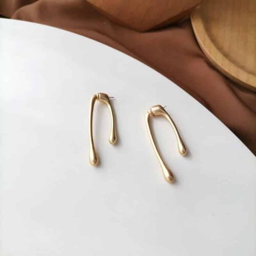 Dripping In Gold Paint Drip Earrings - Image 3