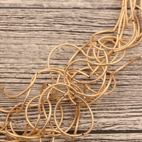 Artistic Curvy Path | Artsy Gold Necklace - Image 3