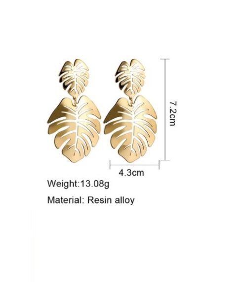 Miami Style Palm Leaf Earrings In Gold, Miami Green or Chrome - Image 6