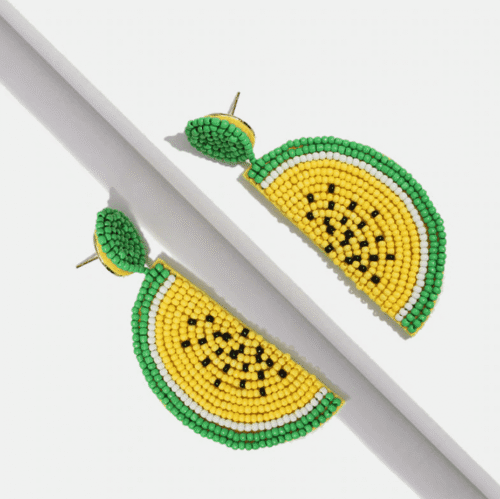 Beautiful Sweet Georgia Rinds #1 Watermelon Handmade Beaded Earrings - Image 3