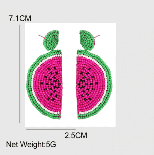 Beautiful Sweet Georgia Rinds #1 Watermelon Handmade Beaded Earrings - Image 5