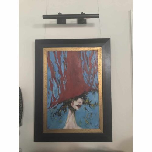 Red Hat Lady Original Oil Painting - Image 2