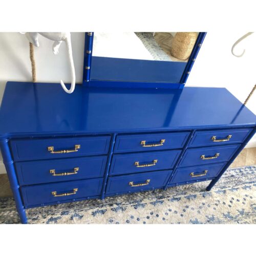 Vintage Faux Bamboo Henry Link Bali Hai Dresser - Image 8