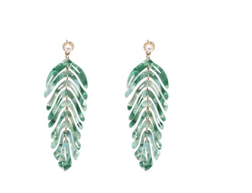 Waving Palms Dangling Acrylic Palm Tree Earrings