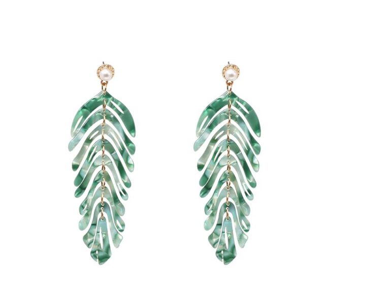 Waving Palms Dangling Acrylic Palm Tree Earrings