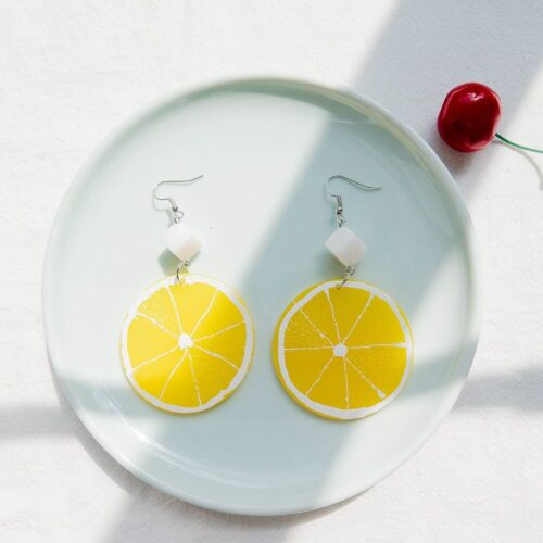 Beautiful "When Life Throws You Lemons" Slice #1 Earrings - Image 2