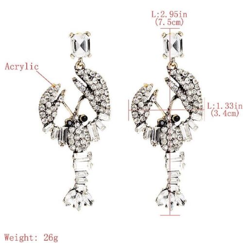 Lobster Style Acrylic Earrings Beautiful #1 Retro Earrings - Image 3