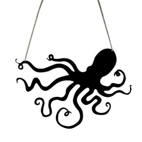 Tinacles | Artistic Octopus Necklace (Black)