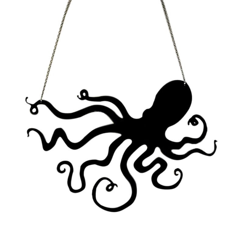 Tinacles | Artistic Octopus Necklace (Black)
