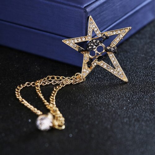 Rockstar Life | Star & Skull Chain Brooch - Image 4