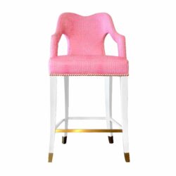 Pink Florida Gator Designer Barstool w/ Nailheads