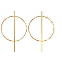 Line of Symmetry | Circle & Line Earrings in Gold or Silver