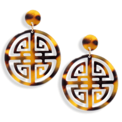 Beautiful Circle Your Life w/ Longevity, the #1 Key To Success | Tortoise Shell Earrings