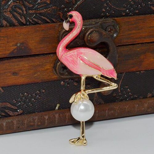 Standing On The Promise | Flamingo Enameled Brooch - Image 4