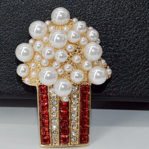 Popcorn Pearl Brooch | Gifts for Popcorn Lovers - Image 4