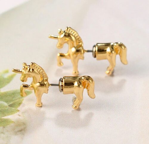 The Marching Forward Unicorn Stud Earrings With Push Back Design - Image 2