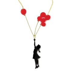 Girl With Balloons Long Pendant Necklace | Banksy Inspired