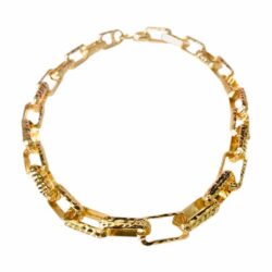 Geometric Rectangular Link Choker Chunky Chain Necklace