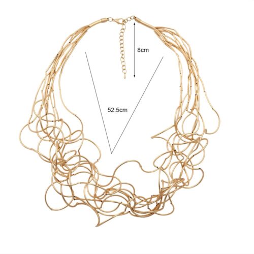 Artistic Curvy Path | Artsy Gold Necklace - Image 6