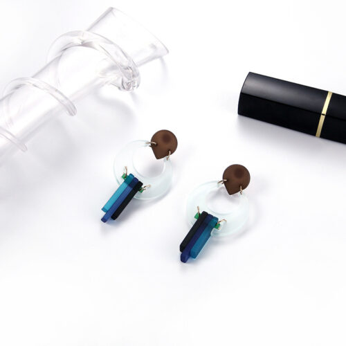 Caribbean Waters Acrylic Variations Dangling Earrings - Image 3