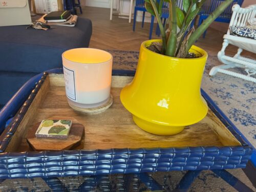 Navy Wood & Acrylic Bamboo Tray - Image 7