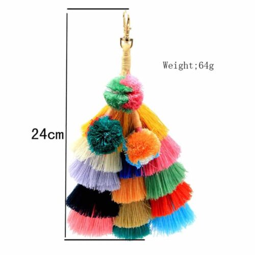 Super Thick Bohemian Handmade Tassel Bag Tie or KeyChain - Image 7
