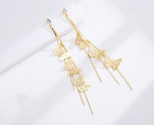 Get Out of Your Cocoon | Dangling Drop Butterfly Earrings - Image 3