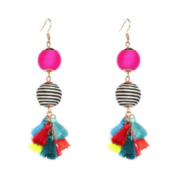 Having a Ball In Miami | Colorful Tiny Tassel Earrings