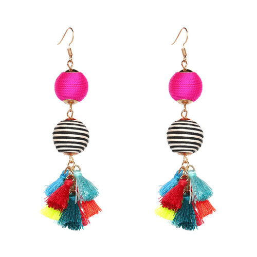 Having a Ball In Miami | Colorful Tiny Tassel Earrings