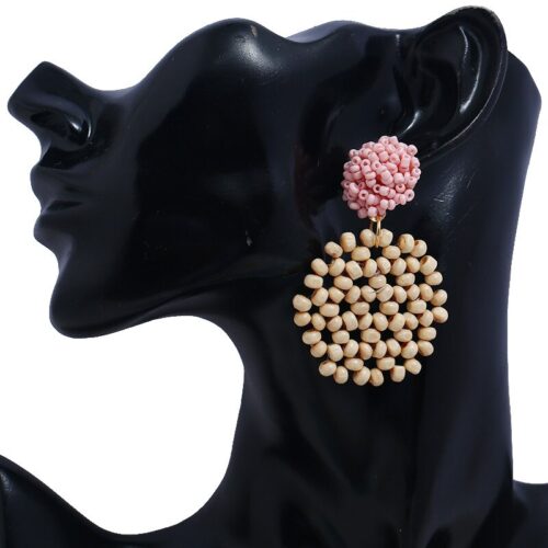 Handmade Dominican Republic Rattan Palm Seed Beaded Earrings - Image 4
