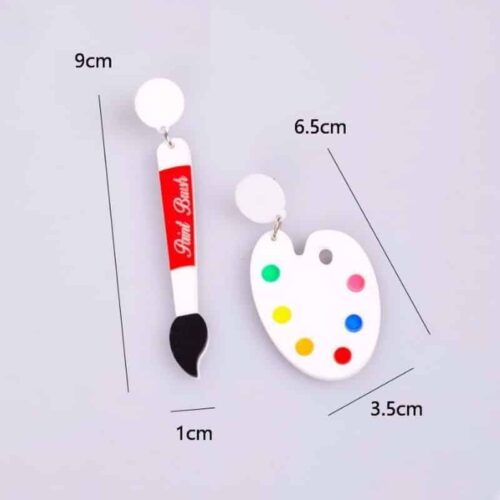 Art Basel Miami Artist Palette and Paint Brush Earrings | Gift for Artist | Earrings for Artist - Image 11