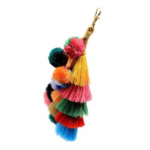 Super Thick Bohemian Handmade Tassel Bag Tie or KeyChain - Image 2