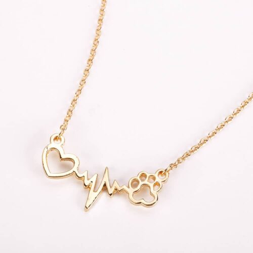 Pets Heartbeat Necklace | Dog, Cat, Animal Lovers Paw Print - Image 3