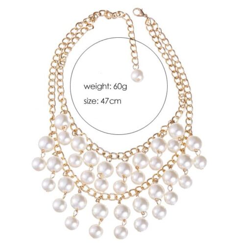 Hugo Pearl & Gold Chain Necklace - Image 2