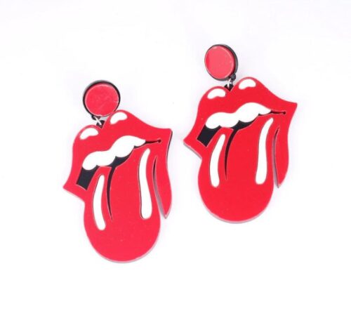 Roll On Stones | Tongue Acrylic Earrings - Image 2