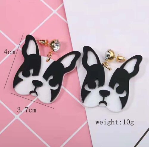 Frenchie Floyd French Bulldog Acrylic Earrings - Image 5