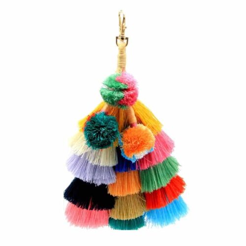 Super Thick Bohemian Handmade Tassel Bag Tie or KeyChain - Image 3