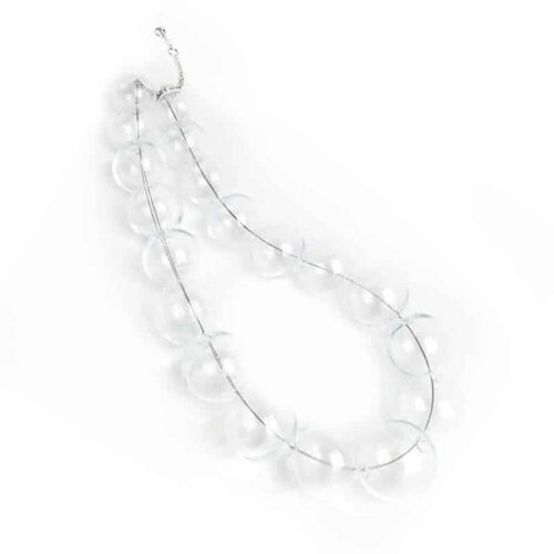 Handmade Glass Ball Bubbles Clear Choker Necklace