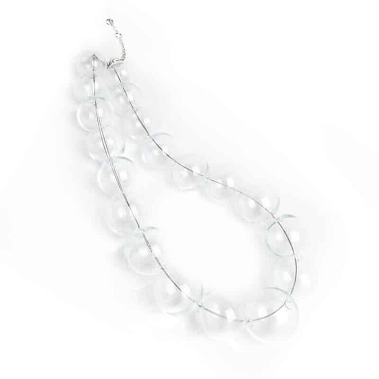 Handmade Glass Ball Bubbles Clear Choker Necklace-3
