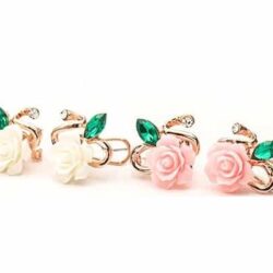 Rose Crystal Flower Earrings