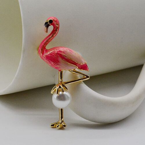 Standing On The Promise | Flamingo Enameled Brooch - Image 3